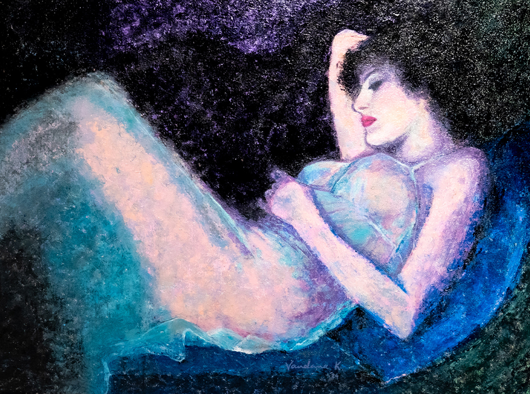 woman in blue